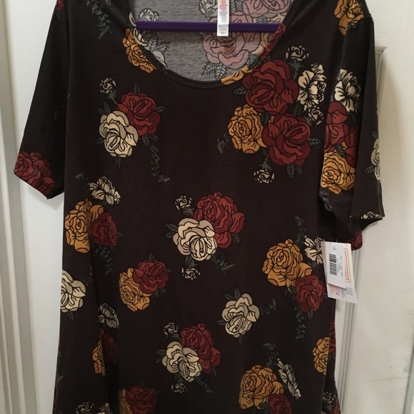 LuLaRoe Tops - Lularoe Perfect 2xl Brown bkgrnd fall floral